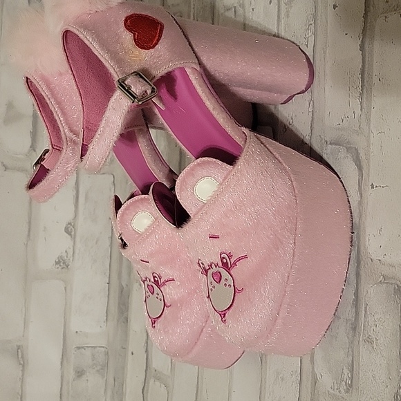 Dolls Kill Care Bears Pink High Heel Shoes size 9 - Picture 3 of 5